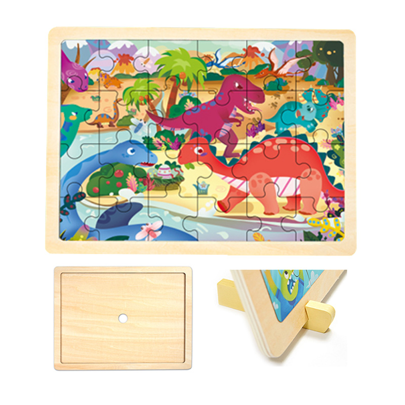 24PCS Dinosaur Wooden Frame Puzzle 