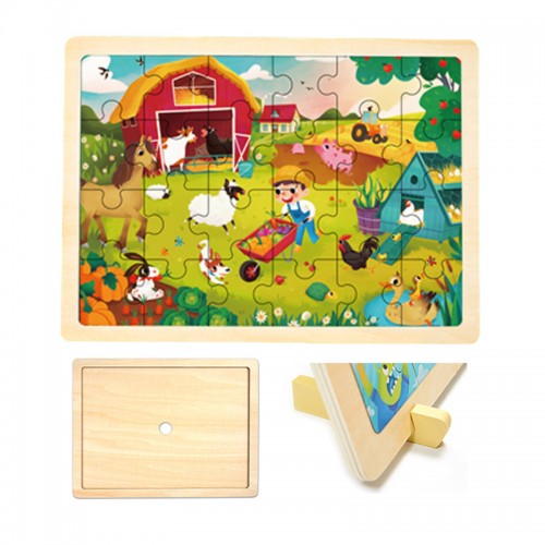  24PCS Farm Wooden Frame Puzzle 