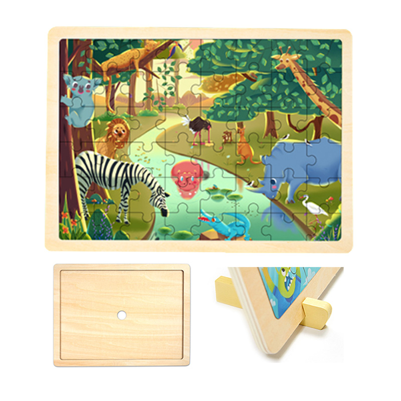 48PCS Forest Wooden Frame Puzzle 