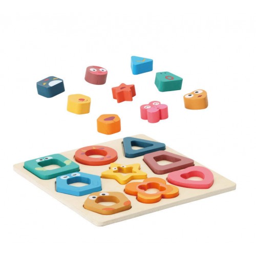 Preschool Wooden Shape Shorter Peg Puzzle Board  