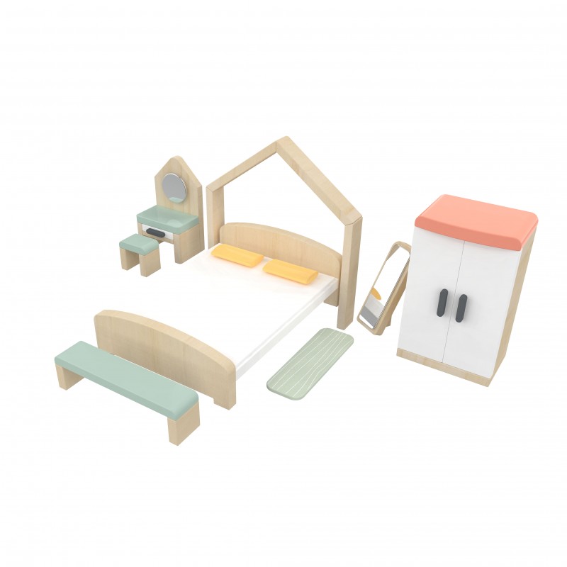 Wooden Doll House-Bedroom